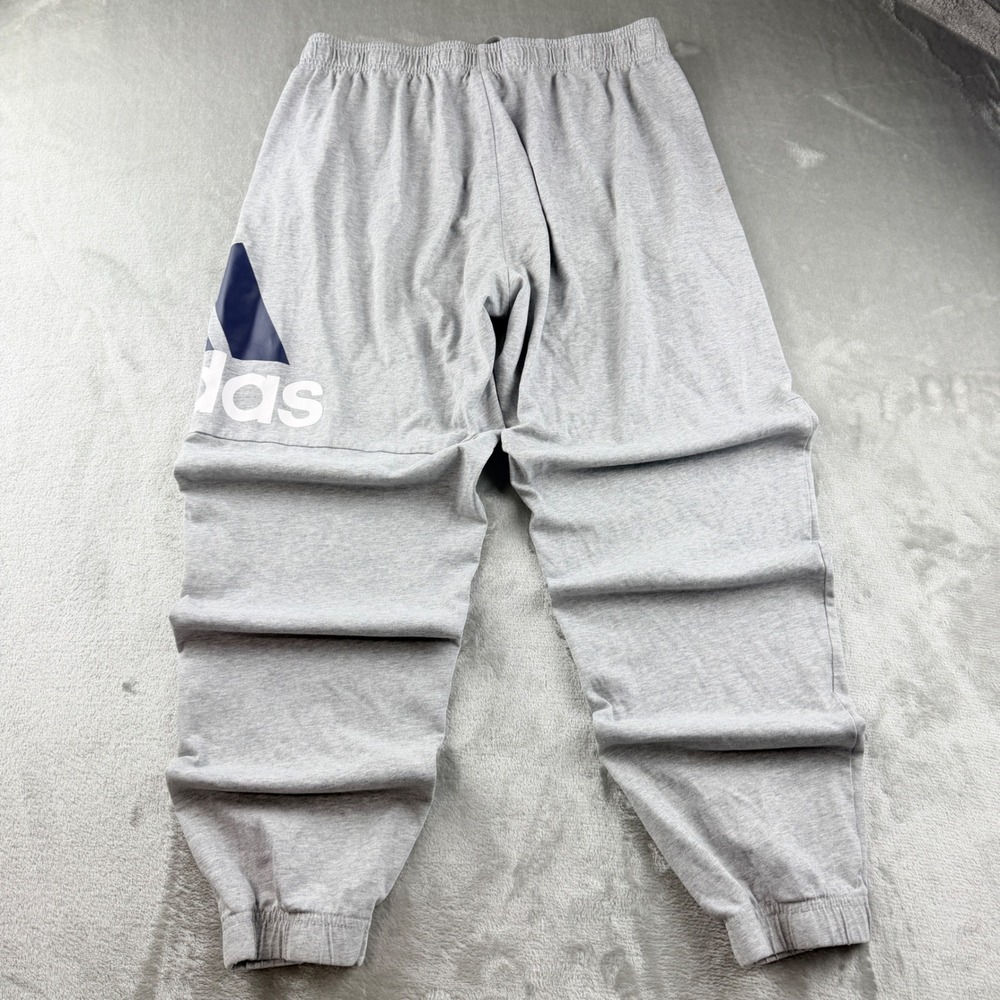 Adidas Men's Large Heather Gray Graphic Logo Jogger Sweatpants - Picture 2 of 11